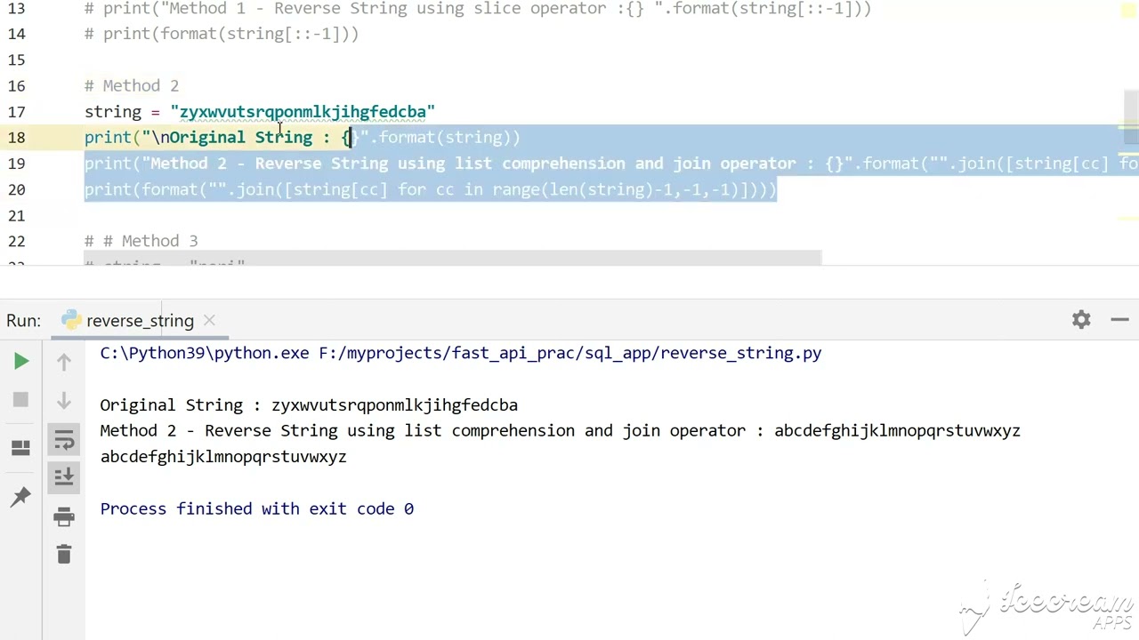 Python 1 Liner ways to Reverse a string
