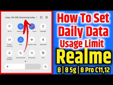 how to set daily data usage limit on realme 8, 8 5g, 8 pro, c11,12,15 | show data usage | realme