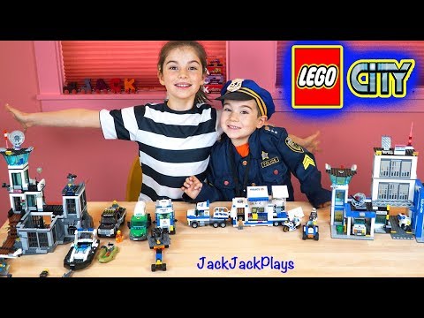 Lego City Police Pretend Play! Cops & Robbers Costume Skits for Kids! | JackJackPlays