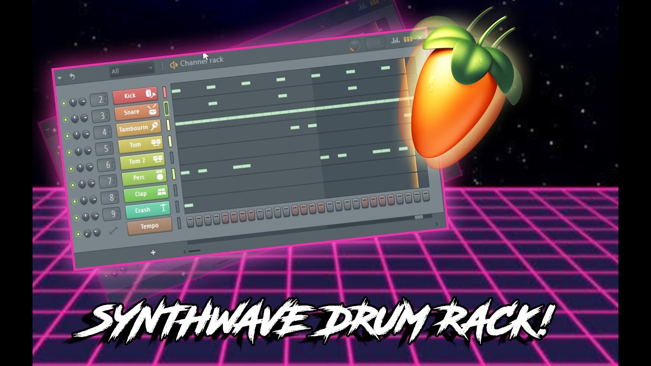Free Synthwave Drum Rack for FL Studio! Retro Samples
