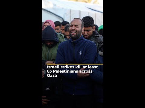 Israeli strikes kill at least 63 Palestinians across Gaza | AJ#shorts