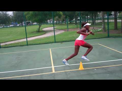 Cori Coco Gauff is making her footwork more coordinated in this short cone wide cone drill