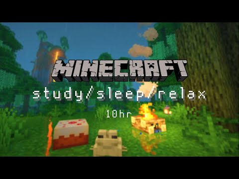 Relaxing Minecraft music in the forest - rain sounds to study and relax to
