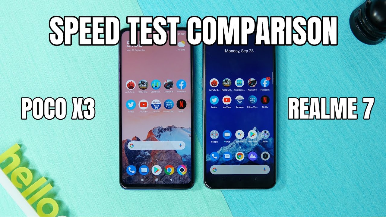 POCO X3 vs Realme 7 Speed Test Comparison - Snapdragon 732G vs Helio G95!