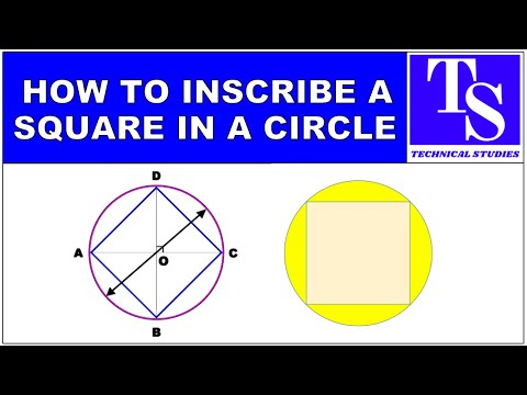 How to inscribe a square in a given circle स्क्वायर सर्किल पे कैसा लिखना है