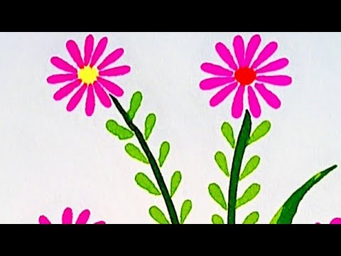 Easy flower 🌸 & vine leaf 🍃 #short video #youtube #art #sheeba Naseem