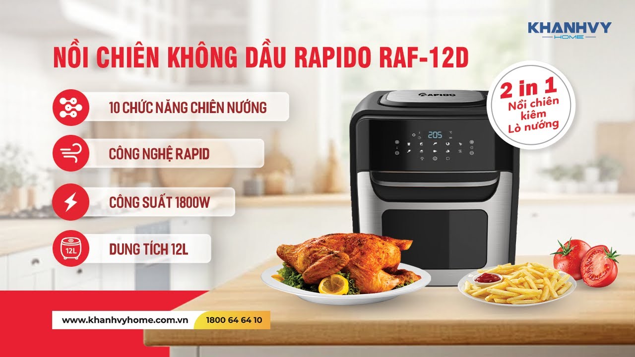 Nồi chiên không dầu Rapido RAF-12D