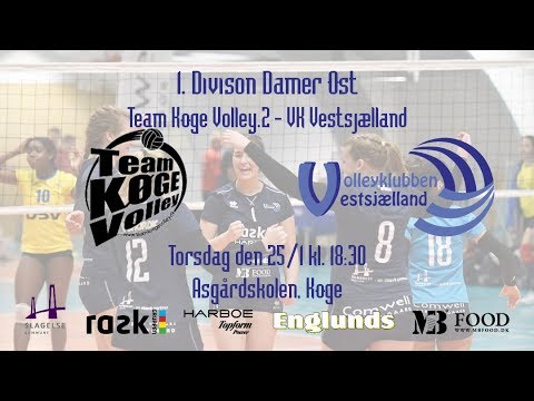 1. Div. Damer, Øst. Team Køge Volley.2 - VK Vestsjælland. 26. januar 2018