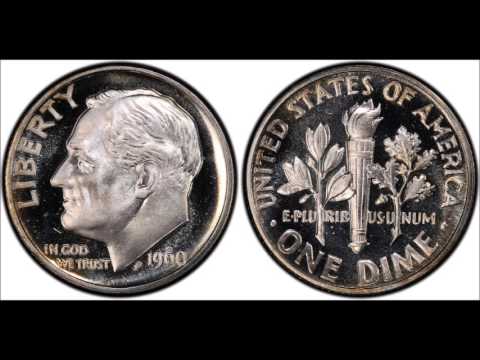 1960 Proof double die obverse Roosevelt dime
