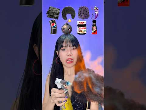 Eating Random Black Food Challenge 🚓🤵🎩 #comedy #shorts