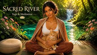 Sacred River | Peaceful Yoga Flow by the Waterfall I 4K
