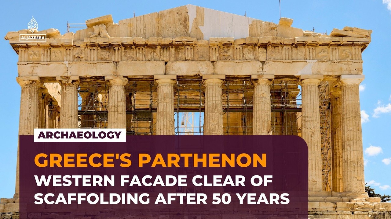 Greece unveils Parthenon's western facade after 50 years of restoration work