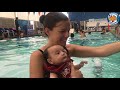 Watersafe Swim School Teaching Babies To Submerge By FIRST Introducing Them To Showers Overhead