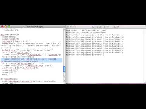 Python Curses Snake Tutorial 8 Adjusting Game Options