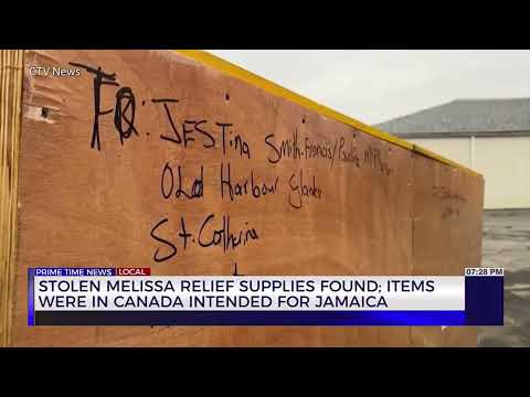Stolen Melissa Relief Supplies Found; Items were in Canada Intended for Jamaica | TVJ News