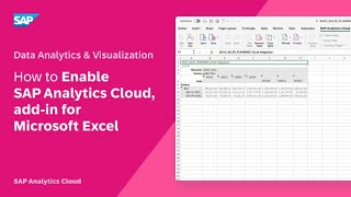 How to Enable SAP Analytics Cloud, add-in for Microsoft Excel: SAP Ana