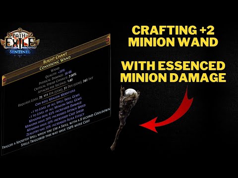 POE 3.18 Sentinel - Crafting a +2 Minion Wand with Essence damage mod. Recombinators are good!