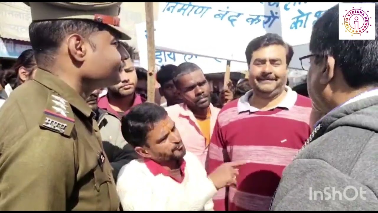 #विदिशा नाले के ऊपर अतिक्रमण कर भवन निर्माण का आरोप ,विरोध में हुआ चक्काजाम जहां जमकर हुआ हंगामा....