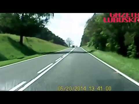 Niebezpieczny manewr kierowcy na drodze nr 24 koło Przytocznej
