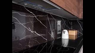 Современная угловая серо-коричневая кухня Проект 67 фото 5