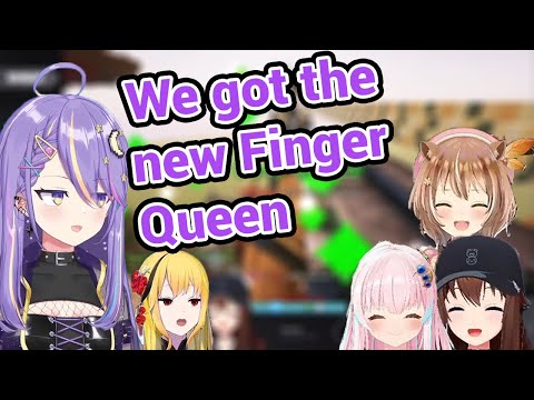 Someone just Beat Kaela, the Finger Queen and Take her Title?! with Risu Iofi Sora Moona Minecraft!!