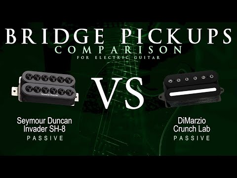 Seymour Duncan INVADER SH-8 vs DiMarzio CRUNCH LAB - Passive Bridge Guitar Pickup Comparison Demo