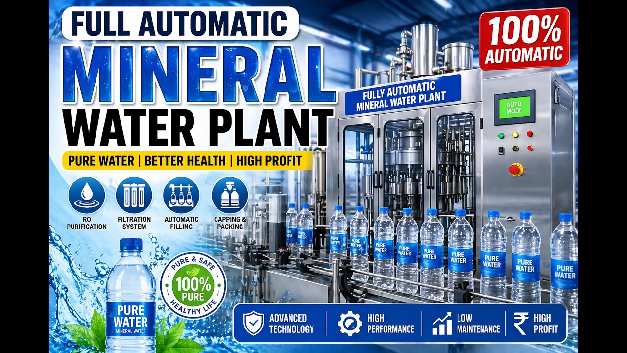 Full Automatic Mineral Water Bottling Plant #machine #mineralwater 8100768708