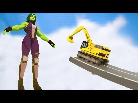 Cars vs Giant She Hulk | Teardown