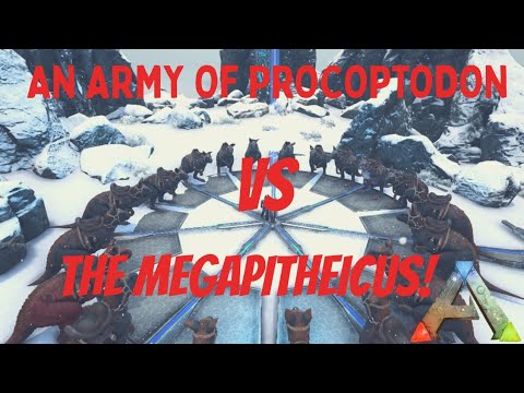 CAN AN ARMY OF PROCOPTODON DEFEAT THE MEGAPITHEICUS BOSS?! - ARK SURVIVAL EVOLVED