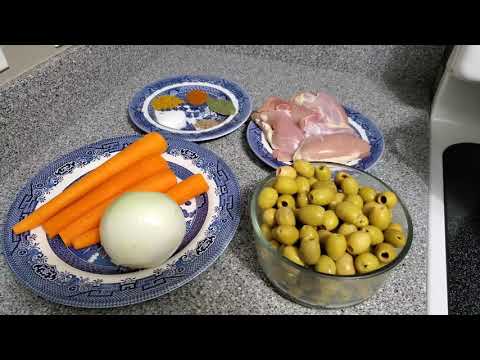 Algerian Chicken with olives- Tajine Zitoune
