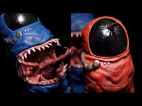 Making Realistic Among us Impostor Kill Sculpture Timelapse