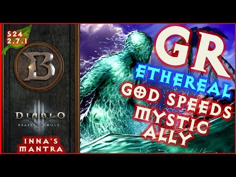 GOD MODE GR SPEEDS WATER ! Inna's Mystic Ally Build 2.7.1 Monk Diablo 3