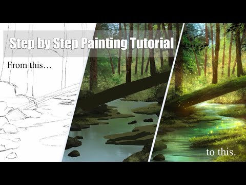 How to paint a 4k highly detailed magical forest - Procreate Tutorial