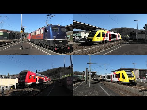 Bahnverkehr in Betzdorf(Sieg) mit Br 139, Br 146 + Dostos, Daadetalbahn, HLB LINTs und Güterzügen