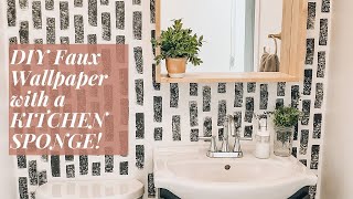 5 EASY FAUX WALLPAPER LOOKS USING A KITCHEN SPONGE // DIY ACCENT WALL WITH PAINT