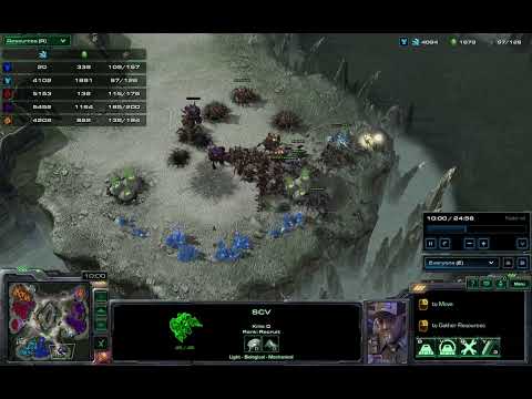 SC2 2V3 insane Ai Zerg Tyrador Keep (Man + 1 insane Terran V 3 insane Zerg)