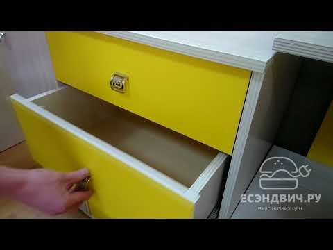 Комод "Дженни" (Сосна астрид/ Желтый) D/J