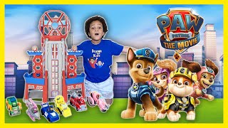 PAW Patrol: The Movie Ultimate City Tower and NEW Vehicles | Bryson and Pups save Adventure City
