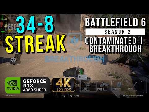 Battlefield 6 Season 2 | 34-8 STREAK | Contaminated Breakthrough Gameplay [4K DLAA]