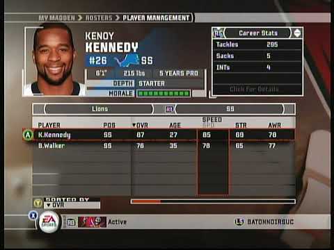 Roster Lions - Madden NFL 06 (Xbox 360)