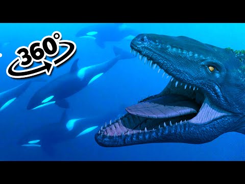 360° Witness the Chaos: Orcas Escape from Mosasaurus