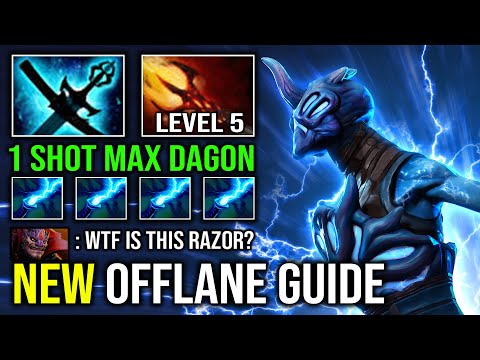NEW OFFLANE RAZOR GUIDE 1 Shot Dagon Unlimited Lightning Max Static Link Absorb Dmg Dota 2