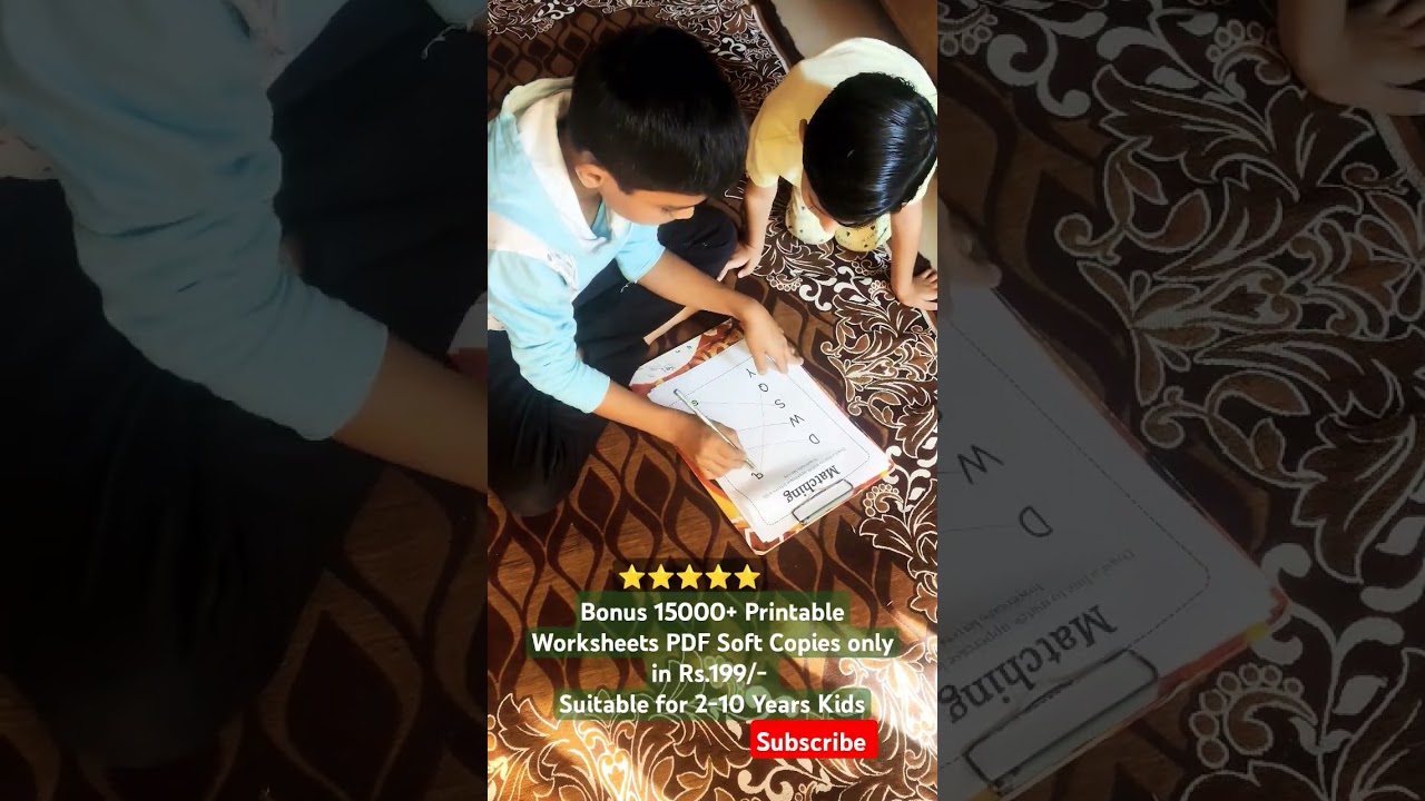 ⭐⭐⭐⭐⭐ 15000+ Bonus Printable Worksheets PDF Soft Copies only for 199/- Suitable for 2-10 Years Kids