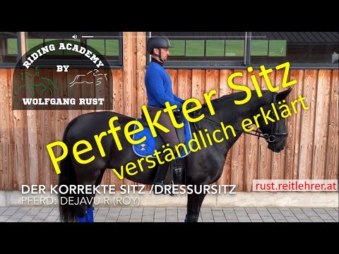 F6 Der Sitz des Reiters am Pferd.  Dressursitz genau erklärt. Richtig am Pferd sitzen lernen.