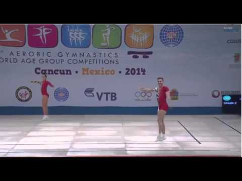 WCH Aeróbic Cancún 2014 - (FINAL) MP - MORENO Sara, LLI Vicente - ESP  (20,550)