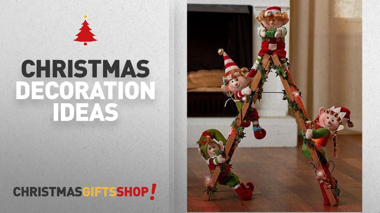 Top Christmas Decorations Elves: Holiday Lighted Decorative Elf Ladder
