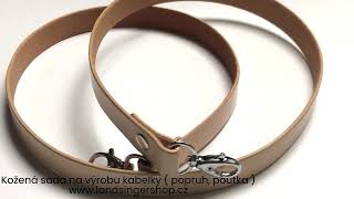 Kožená sada na výrobu kabelky ( popruh, poutka ) - přírodní barva