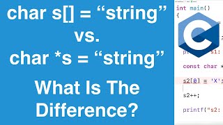 String In Char Array VS. Pointer To String Literal | C Programming Tutorial