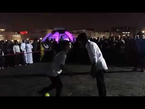 Sri Lankan freestyle football player with Soufiane Bencock   S3 at Katara
