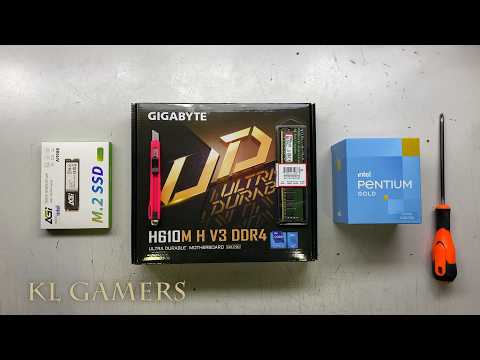 intel Pentium GOLD G7400 GIGABYTE H610M H V3 DDR4 AGI SSD Budget Office PC Build